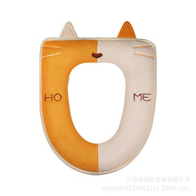 Load image into Gallery viewer, 3pcs Home Toilet Seat Cover Magic Sticky Hook Thickened Waterproof Four Seasons  Plush Toilet Seat Cover
