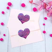 Load image into Gallery viewer, 2x500pcs Christmas Xmas Love Valentine&#39;s Day Valentine&#39;s Day Purple Laser Sticker tape
