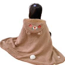 Load image into Gallery viewer, Autumn and Winter Thickened Lazy Shawl Cape Cartoon Nap Blanket Student Velvet Blanket
