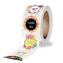 Load image into Gallery viewer, 2x500pcs Xmas Christmas  Stickers Roll Label 8 Pattern Floral Ring Thank You party Wedding Goods   Decorative Tape
