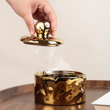 Load image into Gallery viewer, Ashtray Home Living Room Lid Prevent Fly Ash Designer Niche Silver Ashtray
