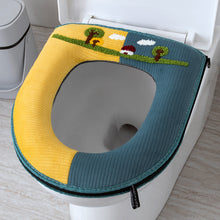 Load image into Gallery viewer, 3pcs Toilet Mat Cartoon Winter Thickened Fleece Toilet Seat Cover Four Seasons  Zipper
