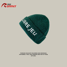 Load image into Gallery viewer, Warm Winter Knit Beanie Hats Autumn and Winter Loose Wool Letter Personality All-Matching Pullover Unisex
