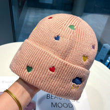 Load image into Gallery viewer, Warm Winter Knit Beanie Hats Rainbow Color Love Embroidered Wool Women Cycling Unisex
