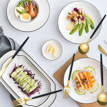 Lade das Bild in den Galerie-Viewer, 304 Stainless Steel Flatware Sets 20PCs Bright Golden Knife Fork Dessert Spoon and Fork Set
