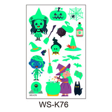Lade das Bild in den Galerie-Viewer, 20PCs Eco-friendly Non-Toxic Children Cartoon Luminous Tattoo Stickers Halloween Carnival Party
