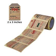 Lade das Bild in den Galerie-Viewer, 200pcs 6 Designs Square Kraft Paper Merry Christmas Christmas Stickers tape
