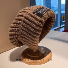 Lade das Bild in den Galerie-Viewer, Warm Winter Knit Beanie Hats Face-Looking Small Oversized Loose Wool Women Temperament Ear Protection Unisex
