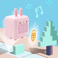 Load image into Gallery viewer, Smart Multi-Function Alarm Clock LED Display Naughty Rabbit SD Card Custom Ringtone Silicone Night Light for Children
