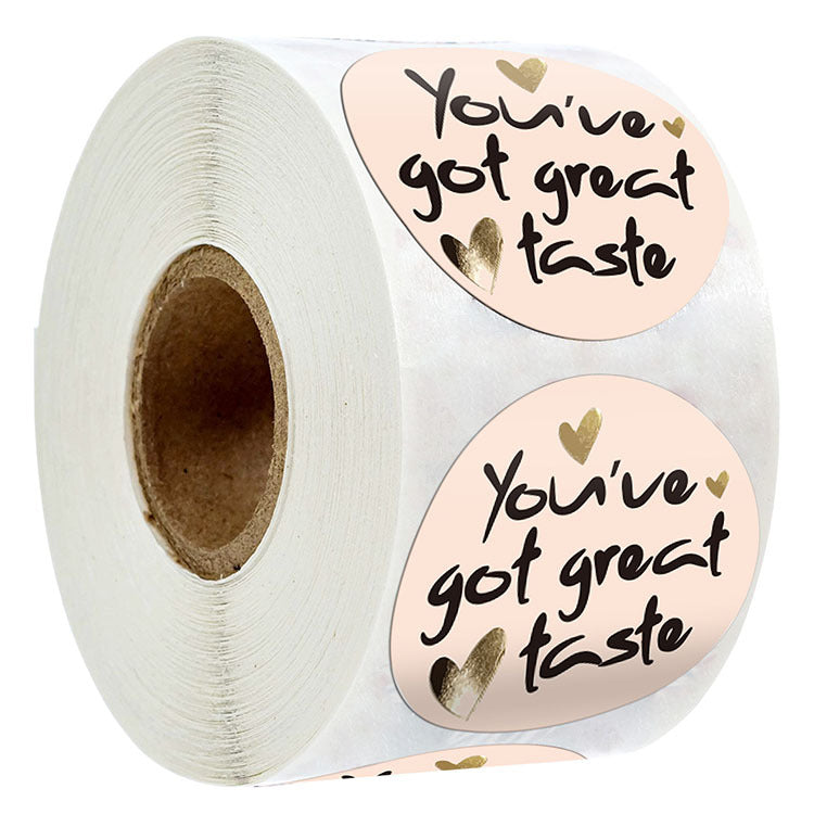 2x500pcs Xmas Christmas  Stickers Roll Label You 've Got Great Taste Gift Self-Adhesive s