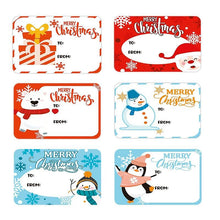 Lade das Bild in den Galerie-Viewer, 250PCs 6 Designs Square Merry Christmas Christmas Stickers Gift Tags tape
