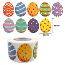 Load image into Gallery viewer, 2x500pcs Xmas Christmas  Stickers Roll Label 8 Kinds of Rabbit Egg Happy Easter Shopping Bag
