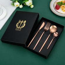 Lade das Bild in den Galerie-Viewer, 304 Stainless Steel Flatware Sets Matte Knife, Fork and Spoon Suit 4PCs Set
