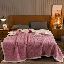 Load image into Gallery viewer, Lambswool Cover Blanket Thick Blanket Warm Milk Fiber Coral Fleece Tower Velvet Bed Sheet

