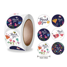 Load image into Gallery viewer, 2x500pcs Xmas Christmas  Stickers Roll Label 6 Patterns Mandarin Duck Thank You Father Mother&#39;s Day Tape
