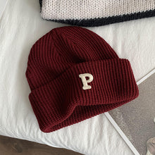 Lade das Bild in den Galerie-Viewer, Warm Winter Knit Beanie Hats Letter Wool Women Autumn And Winter Korean Style Ins Tide Warm All-Matching Unisex
