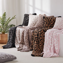 Lade das Bild in den Galerie-Viewer, Fleece Woolen Blanket Children's Knitted Leopard Blanket Fleece-Lined Knitting Leopard Blanket Dream Cover Blanket
