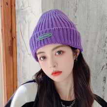 Lade das Bild in den Galerie-Viewer, Warm Winter Knit Beanie Hats Korean Letter Women Autumn Parent-Child Korean Style Hundred Wool Toe Cap Unisex
