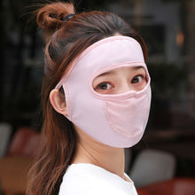 Lade das Bild in den Galerie-Viewer, 2PCs Ear-Mounted Sunscreen Mask Cover Full Face Summer Breathable Ice Silk Face Mask
