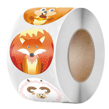 Load image into Gallery viewer, 2x500pcs Xmas Christmas  Stickers Roll Label Animal World Sheep Panda Snake Award Incentive Toy  Sealing
