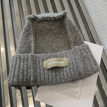 Load image into Gallery viewer, Warm Winter Knit Beanie Hats Korean Designer Model Simple Patch Woolen Cap Children Unisex
