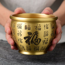 Lade das Bild in den Galerie-Viewer, Ashtray Rice Pot Cornucopia Fortune Pot Desktop Small Copper Ornaments Copper Incense Burner Copper Cylinder Batch

