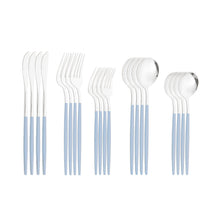 Lade das Bild in den Galerie-Viewer, 304 Stainless Steel Flatware Sets 20PCs Bright Golden Knife Fork Dessert Spoon and Fork Set
