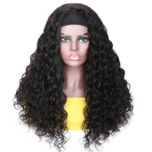Load image into Gallery viewer, Women Wig Headband Chemical Fiber Hand Wrap Tube Small Curly Hair Black W128
