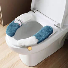 Load image into Gallery viewer, 3pcs Toilet Seat Cover Pads Happy Day Autumn and Winter Plush   Household Waterproof Washable    Paste Ring
