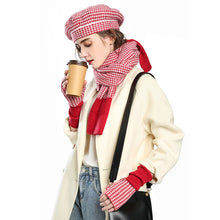 Load image into Gallery viewer, Warm Winter Knit Beanie Hats European and American Women's Plaid Scarf Gloves Unisex
