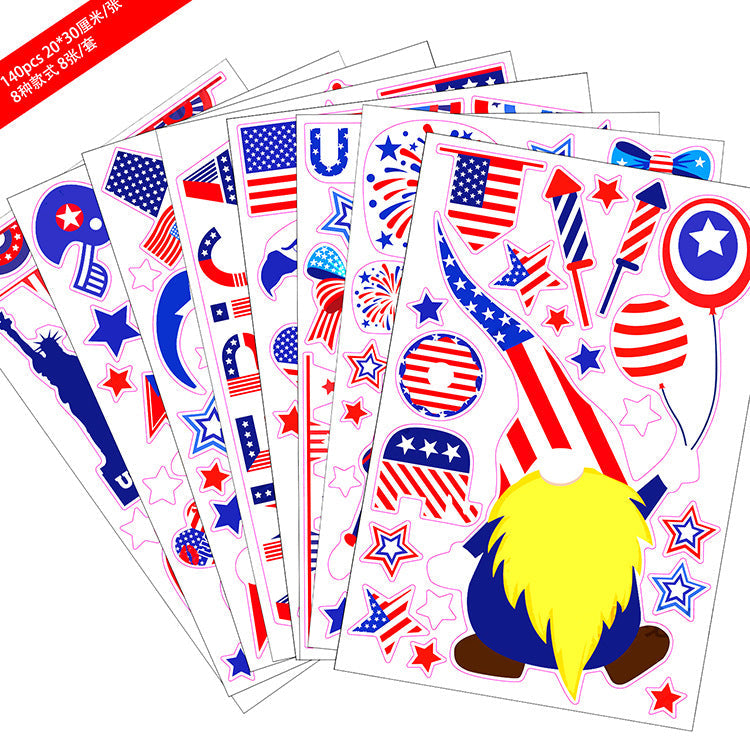 2x500pcs Xmas Christmas  Stickers Roll Label Independence Day PVC Static Film Glazing Plate Glass Decorative
