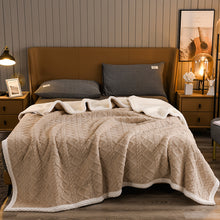 Load image into Gallery viewer, Lambswool Cover Blanket Thick Blanket Warm Milk Fiber Coral Fleece Tower Velvet Bed Sheet
