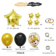 Load image into Gallery viewer, 112pcs Black Gold Five-Star Suit Graduation Season Party Decoration
