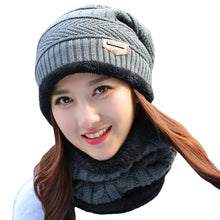 Load image into Gallery viewer, Warm Winter Knit Beanie Hats Women's Thick Set Earflaps Head-Wrapping Outdoor Korean Style Bandana Wool Unisex
