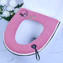 Load image into Gallery viewer, 3pcs Toilet Seat Cover Pads Cushion  Cushion Comfortable Zipper Thickening Closestool Cushion Velcro Fastener
