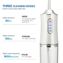Load image into Gallery viewer, 3 Modes USB Rechargeable Water Flosser Portable Dental Water Jet 220ML Water Tank Waterproof Teeth Cleaner
