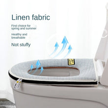 Load image into Gallery viewer, 3pcs Toilet Seat Cover Pads Linen    Summer Thin Section Zipper   Healthy and Soft
