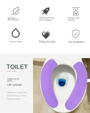 Load image into Gallery viewer, 3pcs Silicone Toilet Mat Self-Adhesive Adsorption Silicone Toilet Seat Travel Portable
