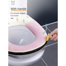 Load image into Gallery viewer, 3pcs Toilet Mat Cartoon Winter Thickened Fleece Toilet Seat Cover Four Seasons  Zipper

