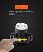 Lade das Bild in den Galerie-Viewer, Head Lightled Zoom T6 Built-in Charging Night Fish Luring Lamp Strong Light USB Sensor
