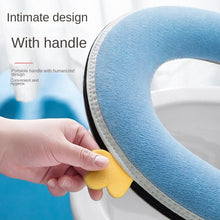 Load image into Gallery viewer, 3pcs Toilet Seat Cover Pads Winter Thicker  Pad Cushion Elephant Coral Fleece Closestool Cushion Zipper Waterproof Universal
