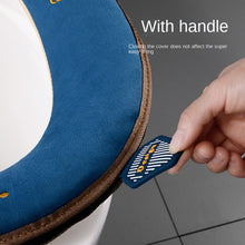 Load image into Gallery viewer, 3pcs Toilet Seat Cover Pads Autumn and Winter Velvet Thick Warm   Waterproof Zipper     Household
