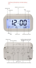 Load image into Gallery viewer, Smart Multi-Function Alarm Clock LED Display Voice Time Rechargeable/Battery Type Three Sets of Alarm
