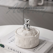 Load image into Gallery viewer, Ashtray Embossed Ceramic  Household Living Room Lid Prevent Fly Ash Silver Ashtray
