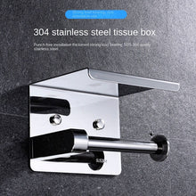 Lade das Bild in den Galerie-Viewer, 304 Stainless Steel Thickened Tissue Holder Handphone-Friendly Dual-Purpose Tissue Box Roll Stand
