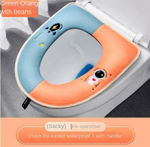 Load image into Gallery viewer, 3pcs Home Toilet Seat Cover Magic Sticky Hook Thickness Waterproof Device Four Seasons  Plush Toilet Seat Cover
