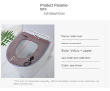 Load image into Gallery viewer, 3pcs Toilet Seat Cover Pads Embroidered Kitten    Zipper Washable Paste Universal
