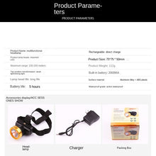 Load image into Gallery viewer, Head Light Lithium Battery Rechargeable LED Blue Light Night Fishing Light Bracket Dual-Use
