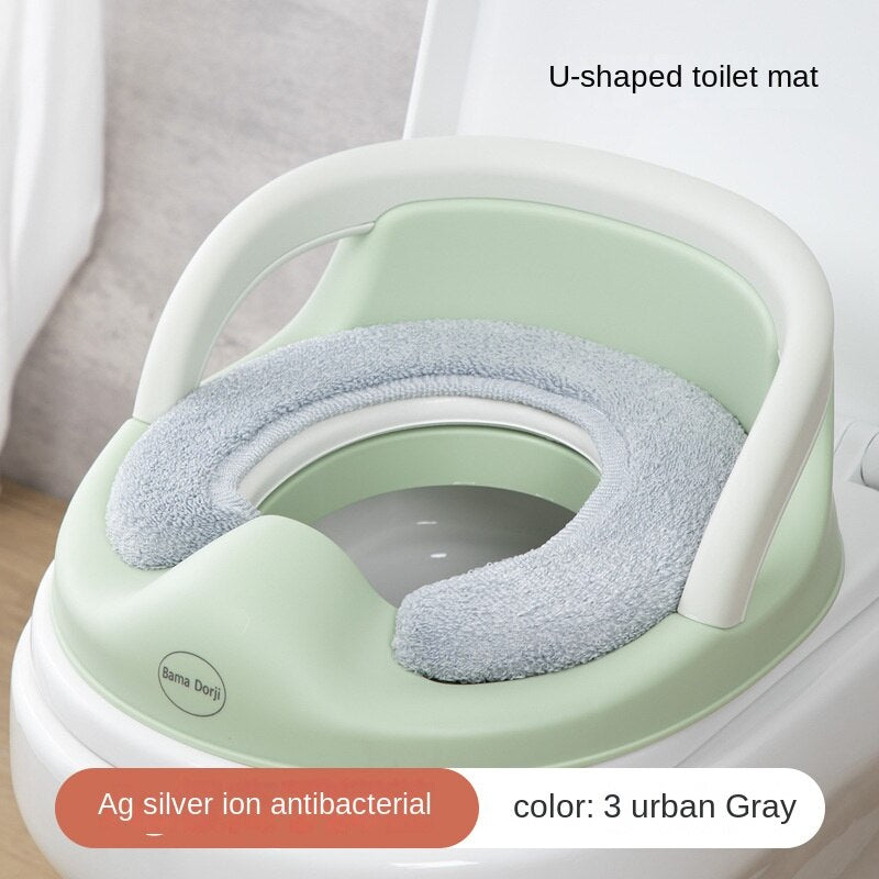 3pcs Toilet Seat Cover Pads Silver Ion Antibacterial Children's  Cushion Warm Plush Baby Baby