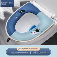 Load image into Gallery viewer, 3pcs Home Toilet Seat Cover Magic Sticky Hook Thickened Waterproof Four Seasons  Plush Toilet Seat Cover

